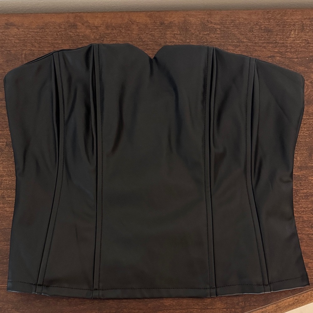 Black Strapless Corset Top